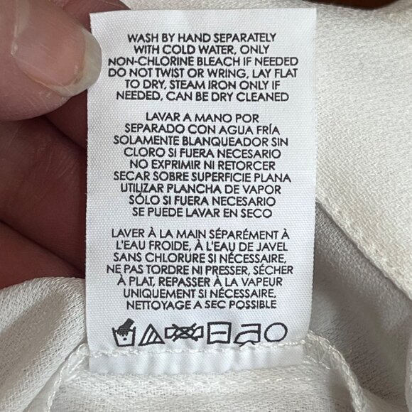 Cabi White Sleeveless Button Up Blouse Pleated Ruffle‎ Hem Capsule Office Small - Picture 9 of 10